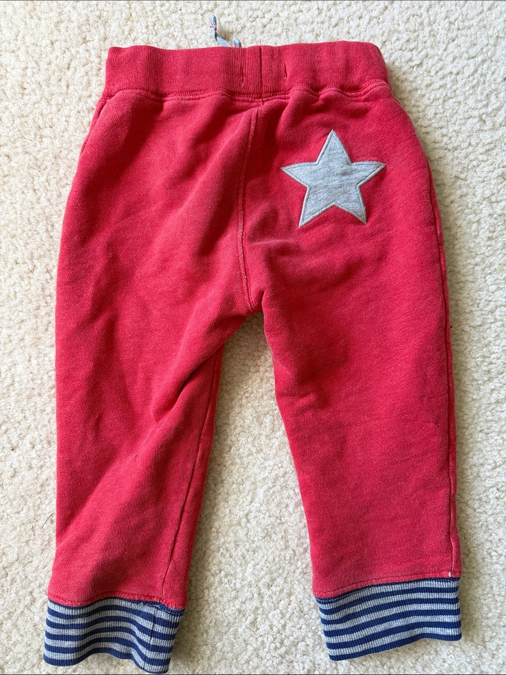 Baby Boden Red Star sweatPants with Striped Cuffs